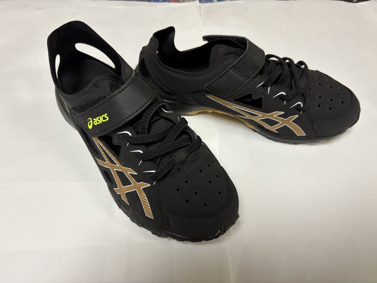 アシックス asics 黒 ブラック 陸上スパイク 陸上競技用 オールウェザー ゴールド スパイクシューズ LAZERBEAM拍卖