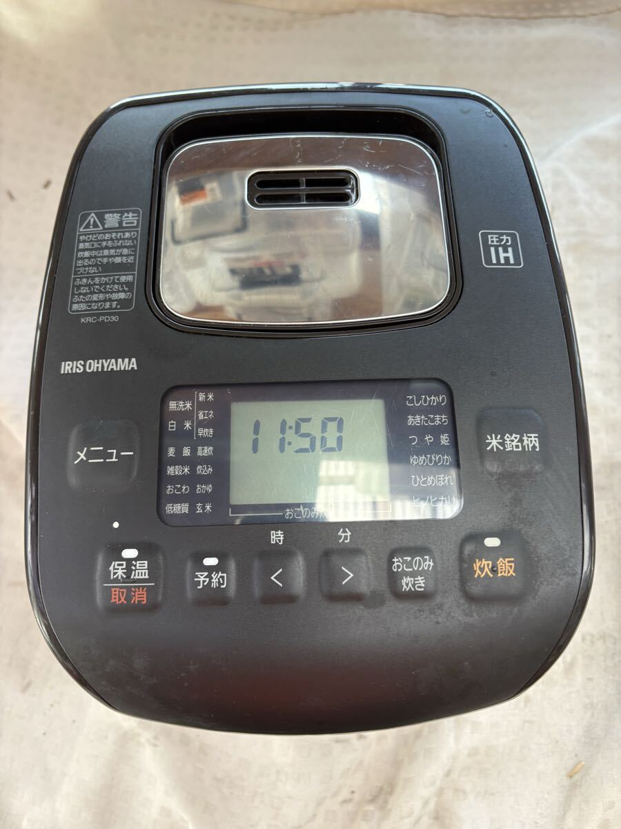 アイリスオーヤマ KRC-30T 2020年製IRIS OHYAMA 圧力IHジャー炊飯器 ブラック IHジャー炊飯器 炊飯器 1.9L 銘柄炊き拍卖