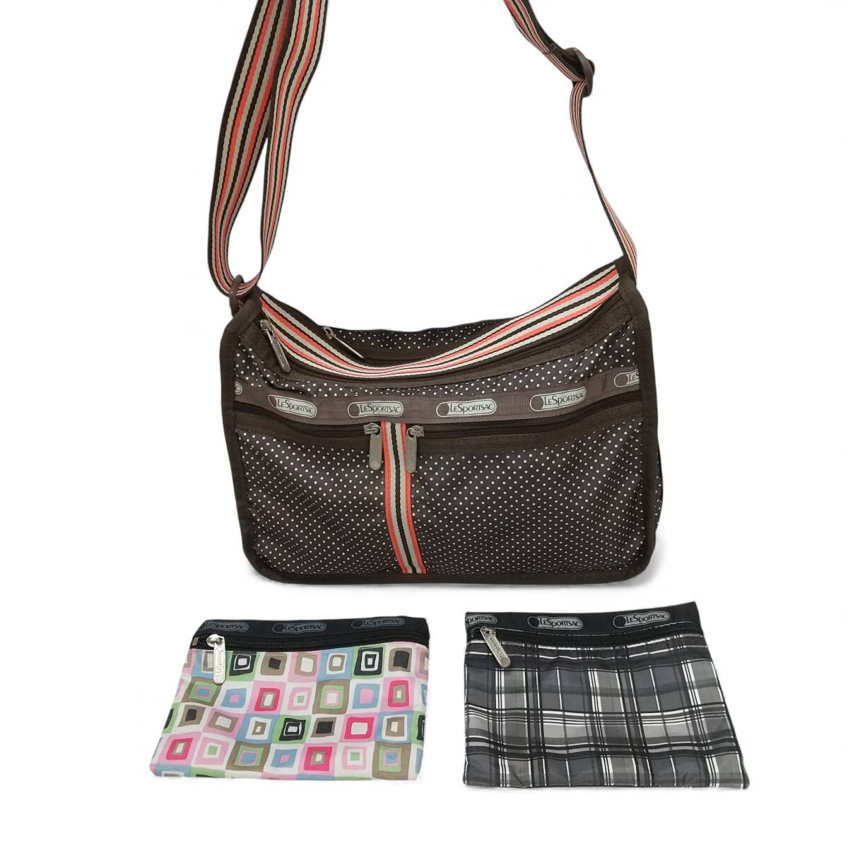 ◎レスポートサック◎LESPORTSAC ドット柄 ショルダーバッグ ポーチ2点セット付 美品 即発送拍卖