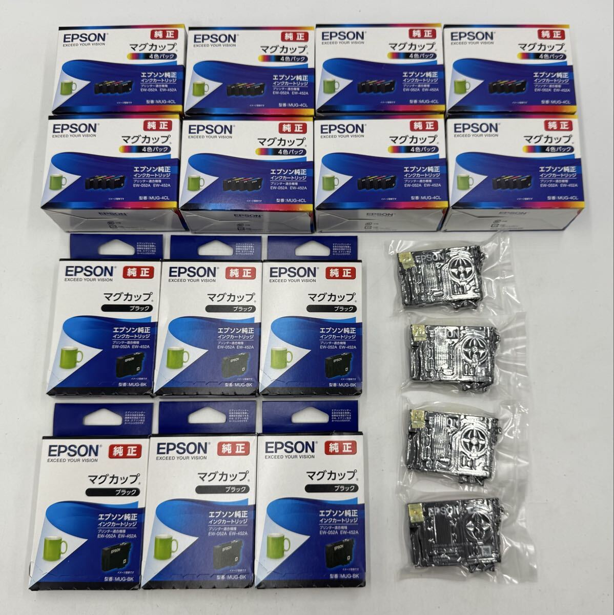 1123A【未使用・未検品】大量 セット まとめ インクカートリッジ 純正 エプソン EPSON マグカップ MUG-4CL (EW-052A/EW-452A)拍卖