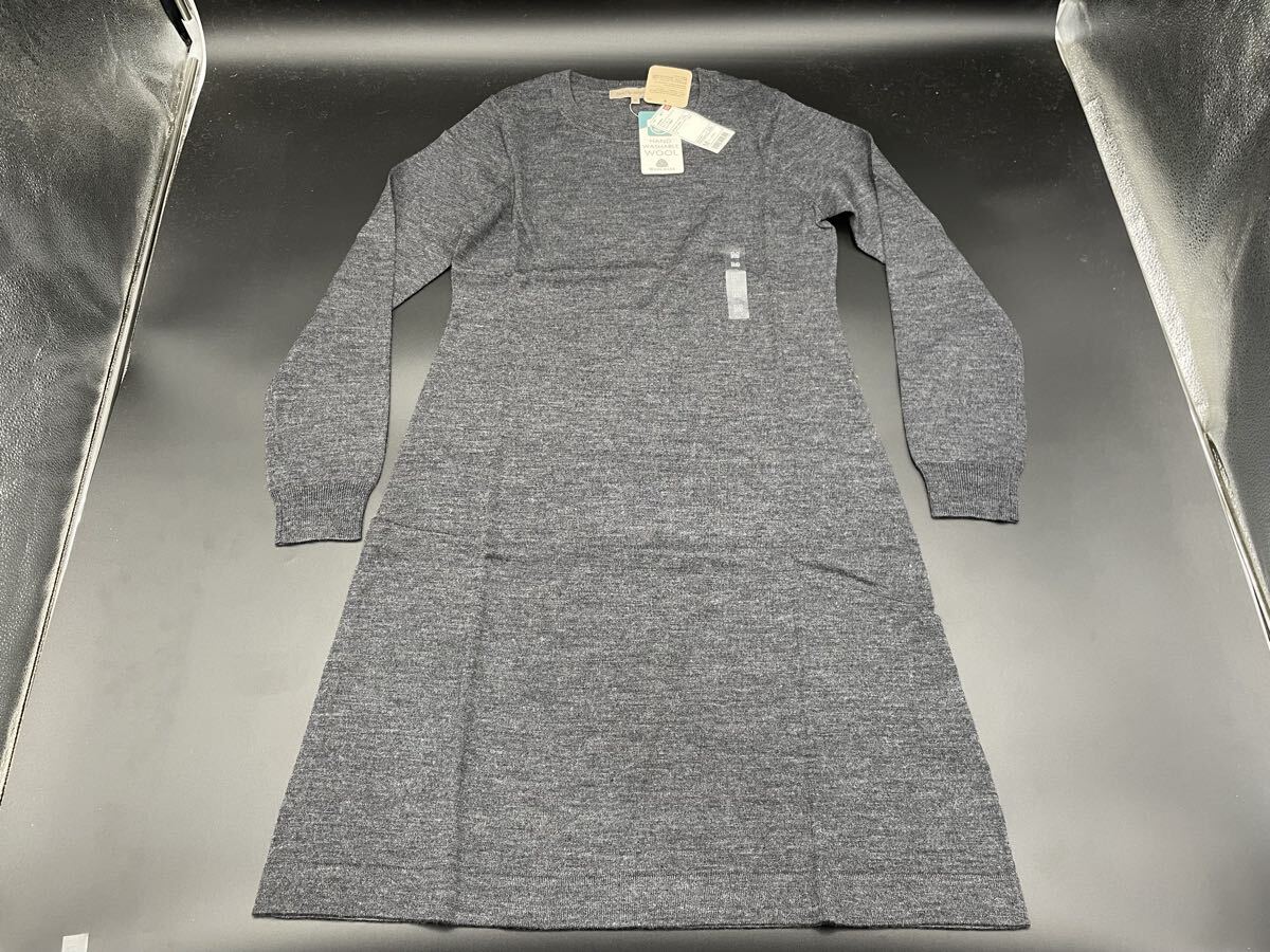 123【未使用・タグ付き・未検品】UNIQLO ユニクロ レディース エクストラファインメリノ クルーネック ドレス(長袖)サイズM拍卖