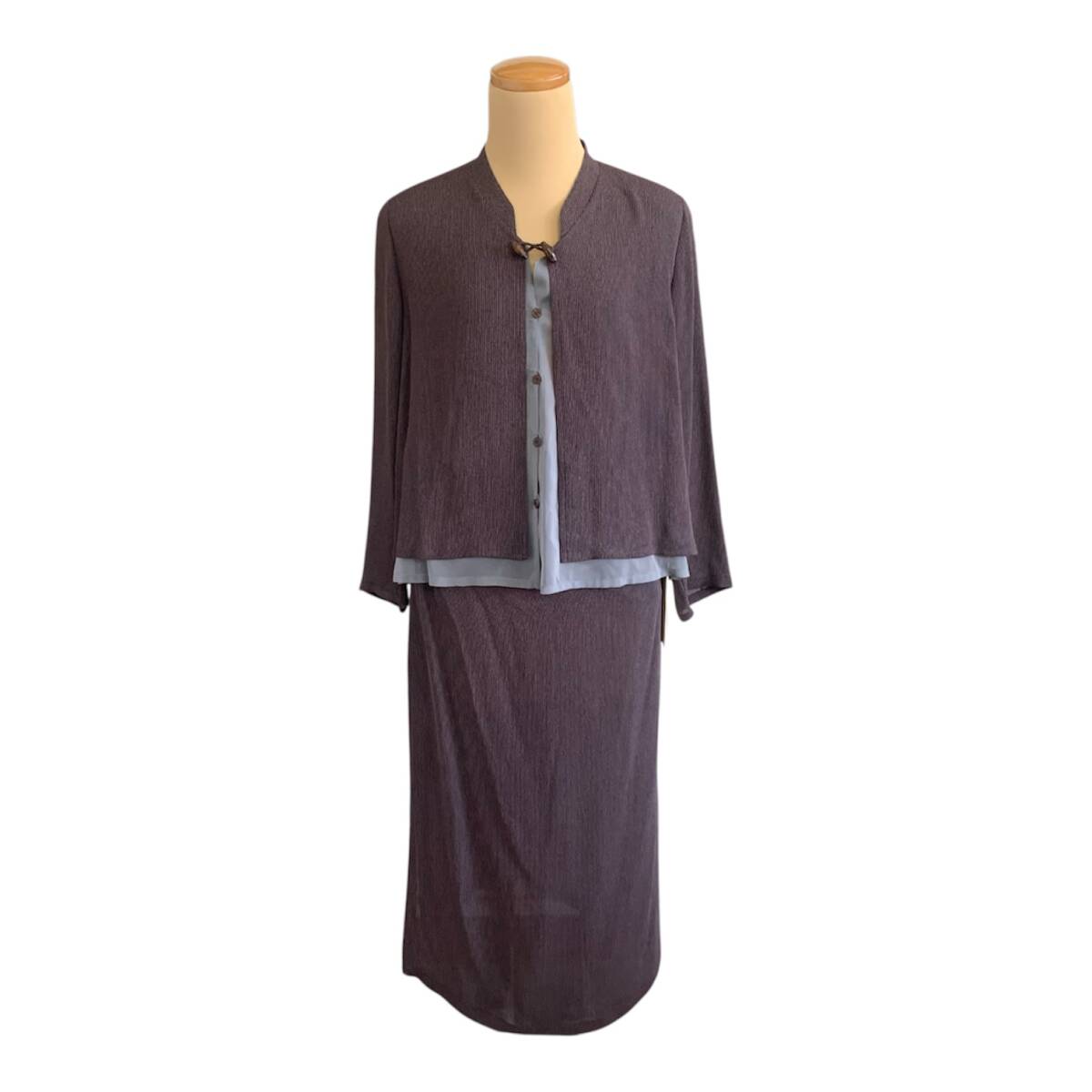 【長期保管品/未使用品】LORIS AZZARO Paris セットアップ 身長158cm 小豆鼠色 清涼感 春夏用 レディース 11AR 1セット拍卖