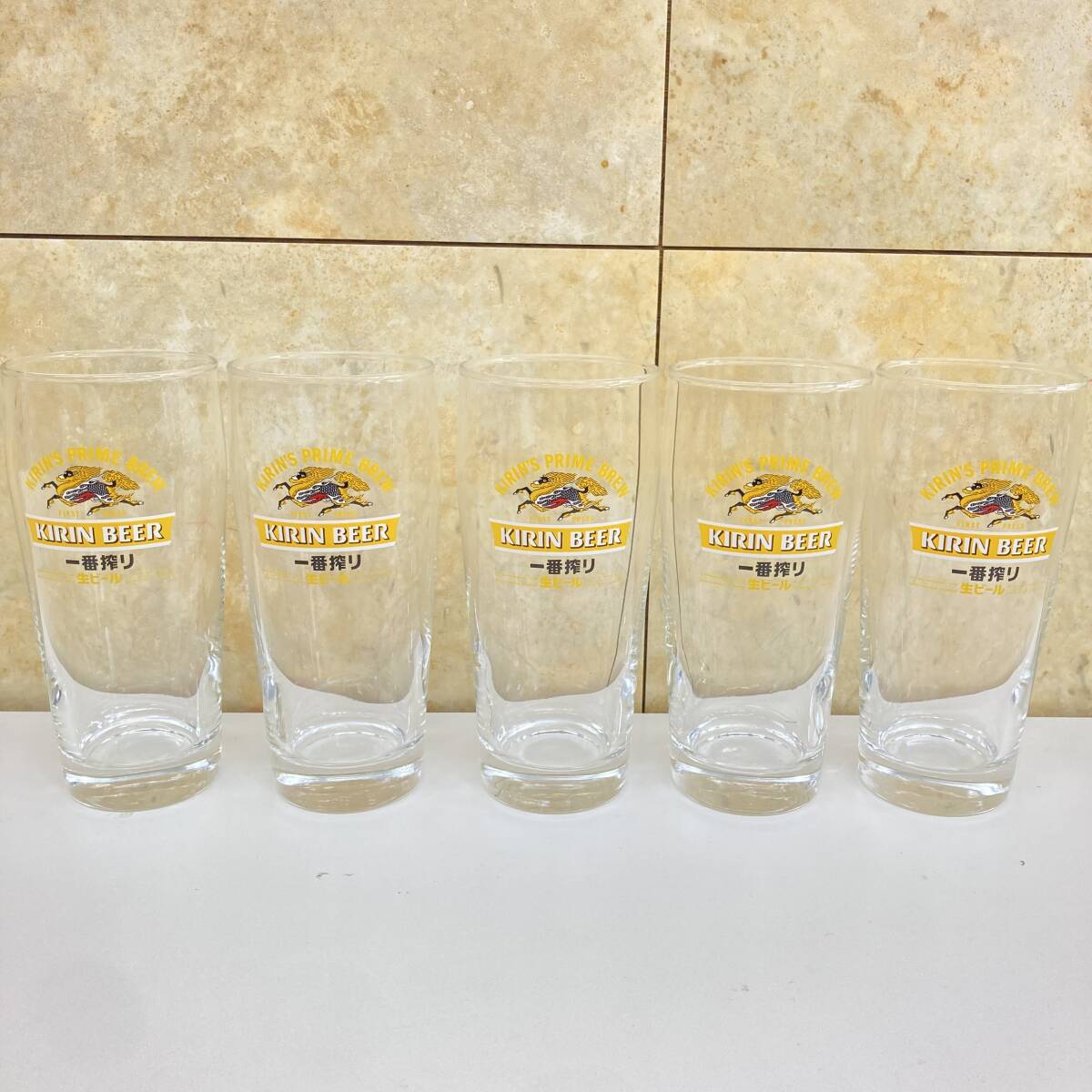 【中古】キリンビール ビールグラス ×5拍卖
