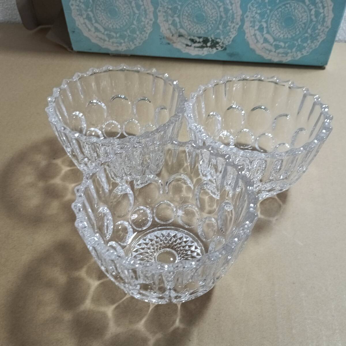 【レトロポップ】 昭和レトロ ガラス深小鉢 3個 新品未使用拍卖