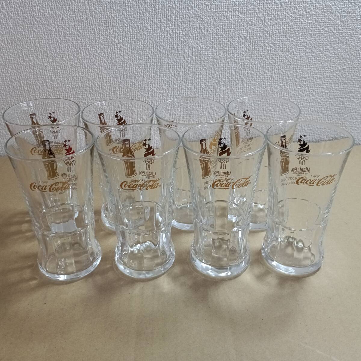 【コカ・コーラ】 1996 アトランタ オリンピック オリジナルグラス 8個セット 新品未使用拍卖