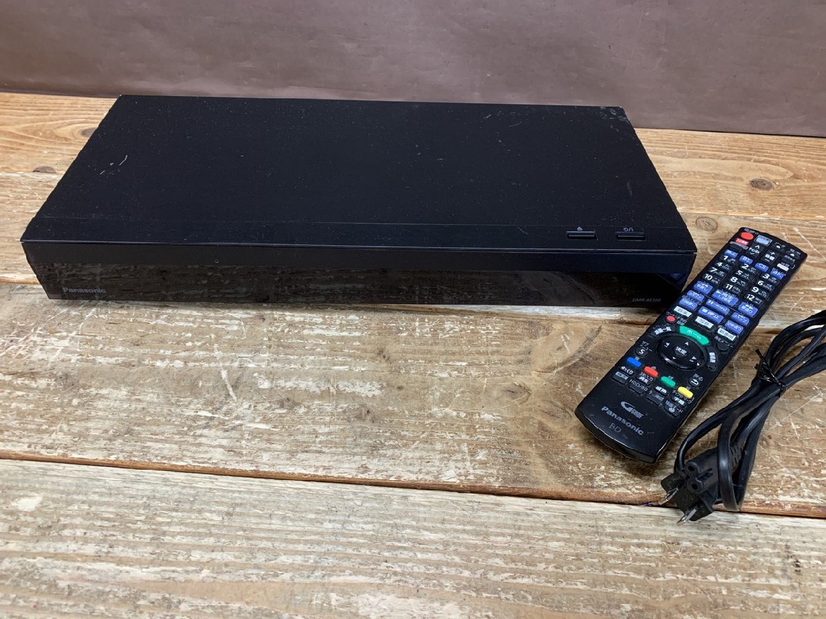 【N-8119】1円 Panasonic ブルーレイレコーダー パナソニック DMR-4S100 おうちクラウドディーガ リモコン 通電OK 現状品【千円市場】拍卖