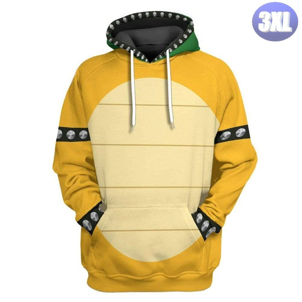 フード付き ゲームキャラパーカー 3XL トレーナー アウター 防寒 黄色 亀 n710拍卖