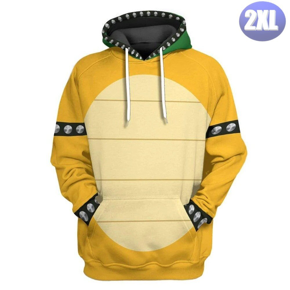 フード付き ゲームキャラパーカー 2XL トレーナー アウター 防寒 黄色 亀 n710拍卖