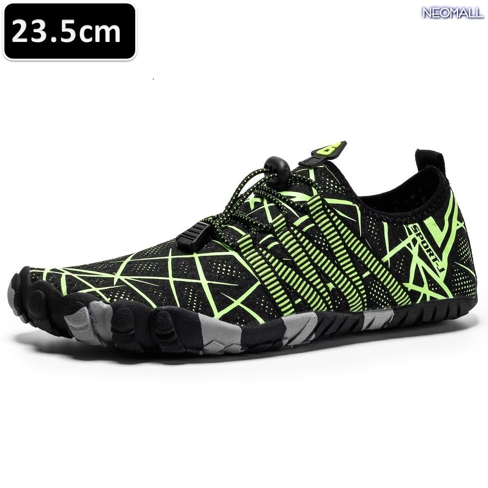 【マリンシューズ 386 グリーン 23.5cm 】パドルシューズ シュノーケリング 沢登り ネオプレーンシューズ ローカット 磯遊び 川遊び拍卖