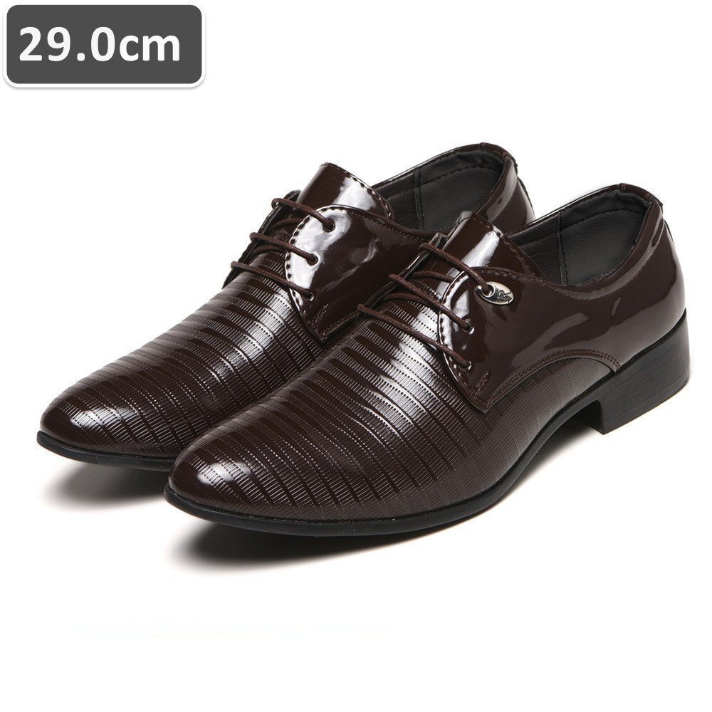 人気商品 ☆ メンズ ビジネス レザー シューズ ダークブラウン サイズ 29.0cm 革靴 靴 カジュアル 屈曲性 通勤 軽量 仕事 【611】拍卖
