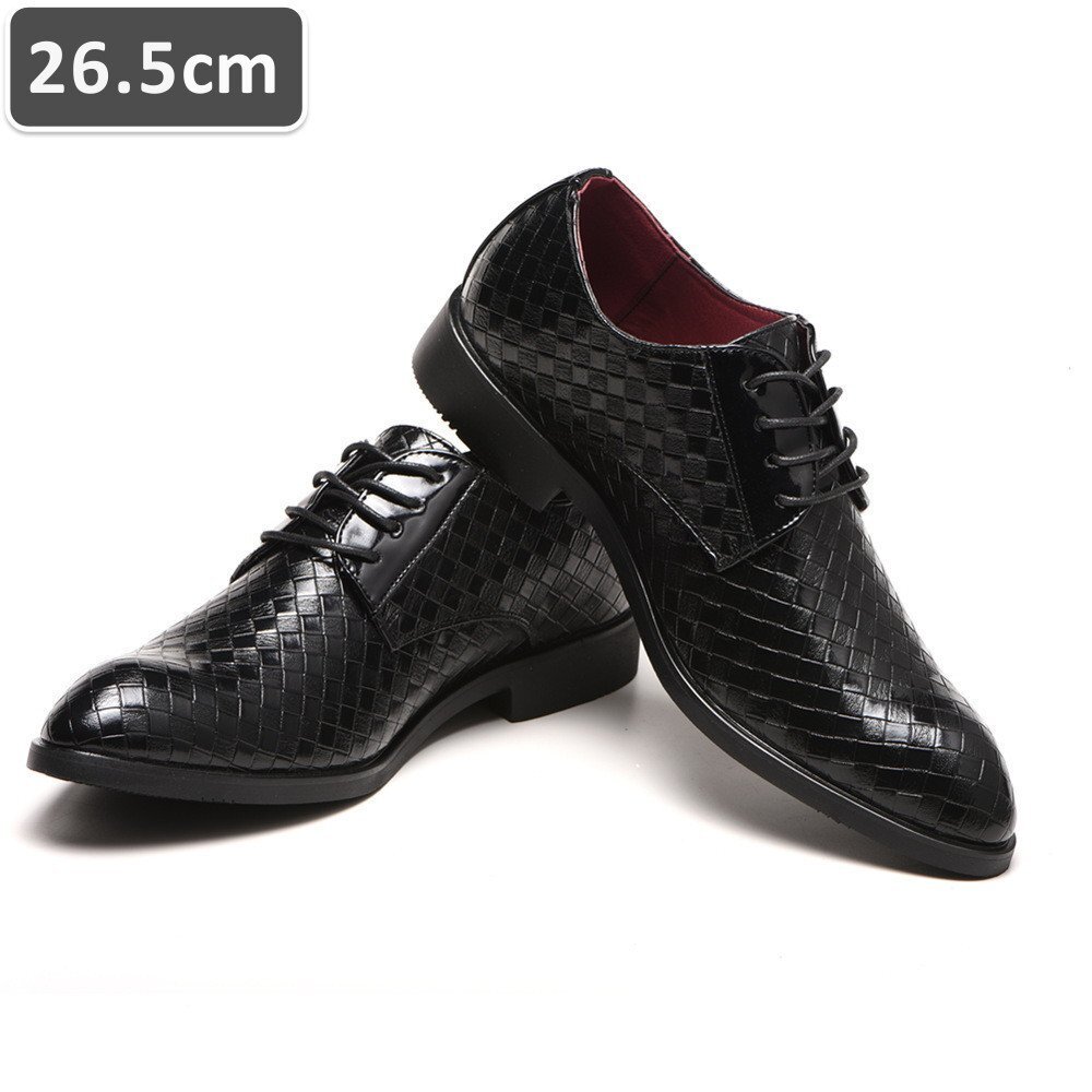 人気商品 ☆ メンズ ビジネス レザー シューズ ブラック サイズ 26.5cm 革靴 靴 カジュアル 屈曲性 通勤 軽量 仕事 【612】拍卖