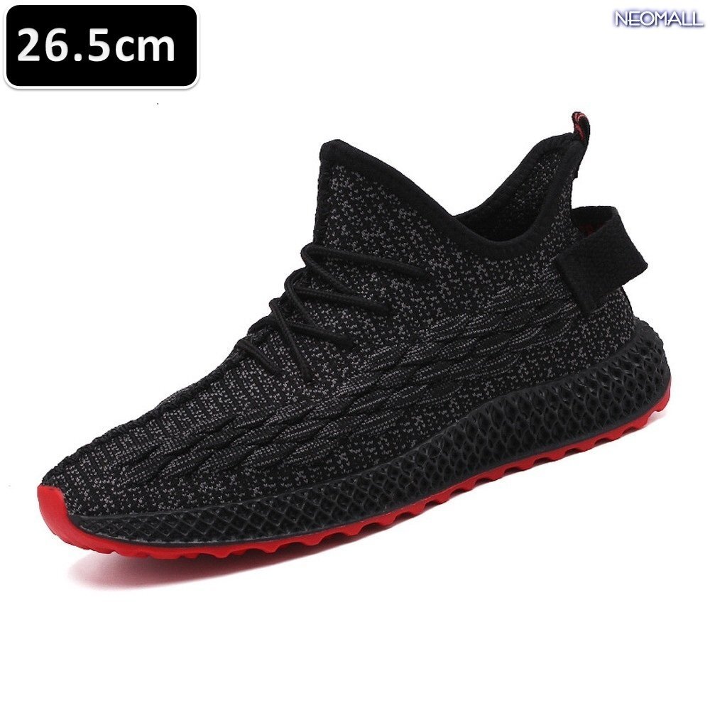 人気商品 ☆ メンズ スニーカー 26.5cm ブラック×グレー 靴 シューズ 防滑 ランニング ジョギング 通勤 通学 旅行 【400】拍卖