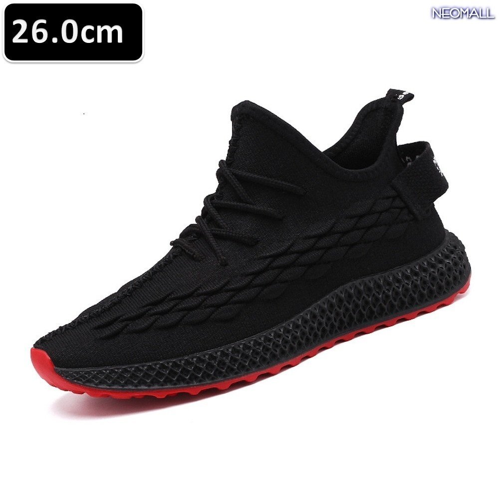 人気商品 ☆ メンズ スニーカー 26.0cm ブラック×ブラック 靴 シューズ 防滑 ランニング ジョギング 通勤 通学 旅行 【400】拍卖