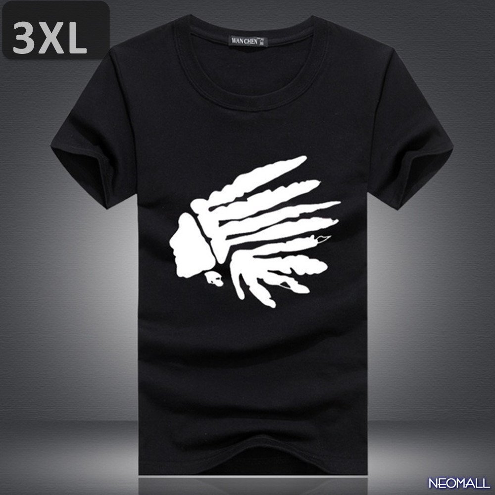 夏の定番 ☆ 丸首 半袖 Tシャツ【462】 ブラック 3XLサイズ トップス シャツ シンプル イラスト デザイン 春夏拍卖