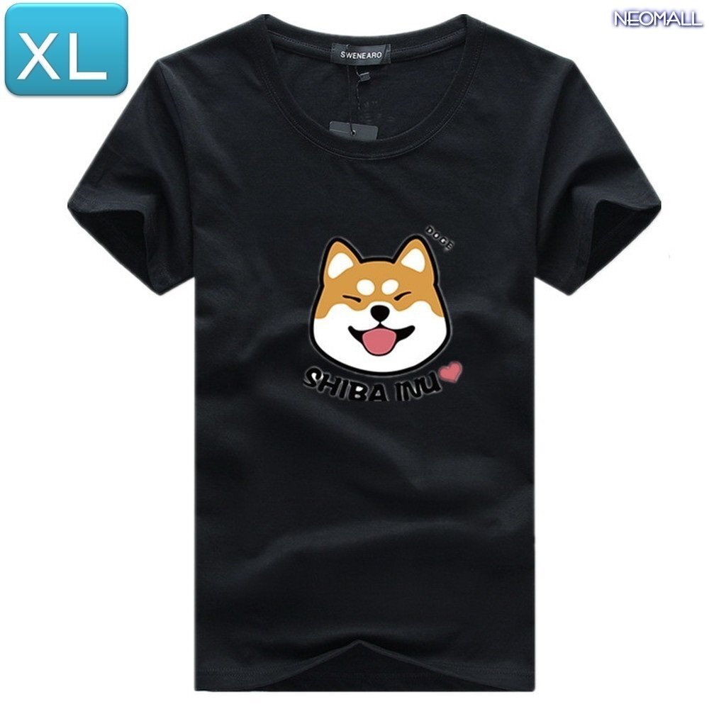 夏にピッタリ ☆ 丸首 半袖 Tシャツ【345】 ブラック XLサイズ トップス シャツ シンプル イラスト シルエット 春夏拍卖