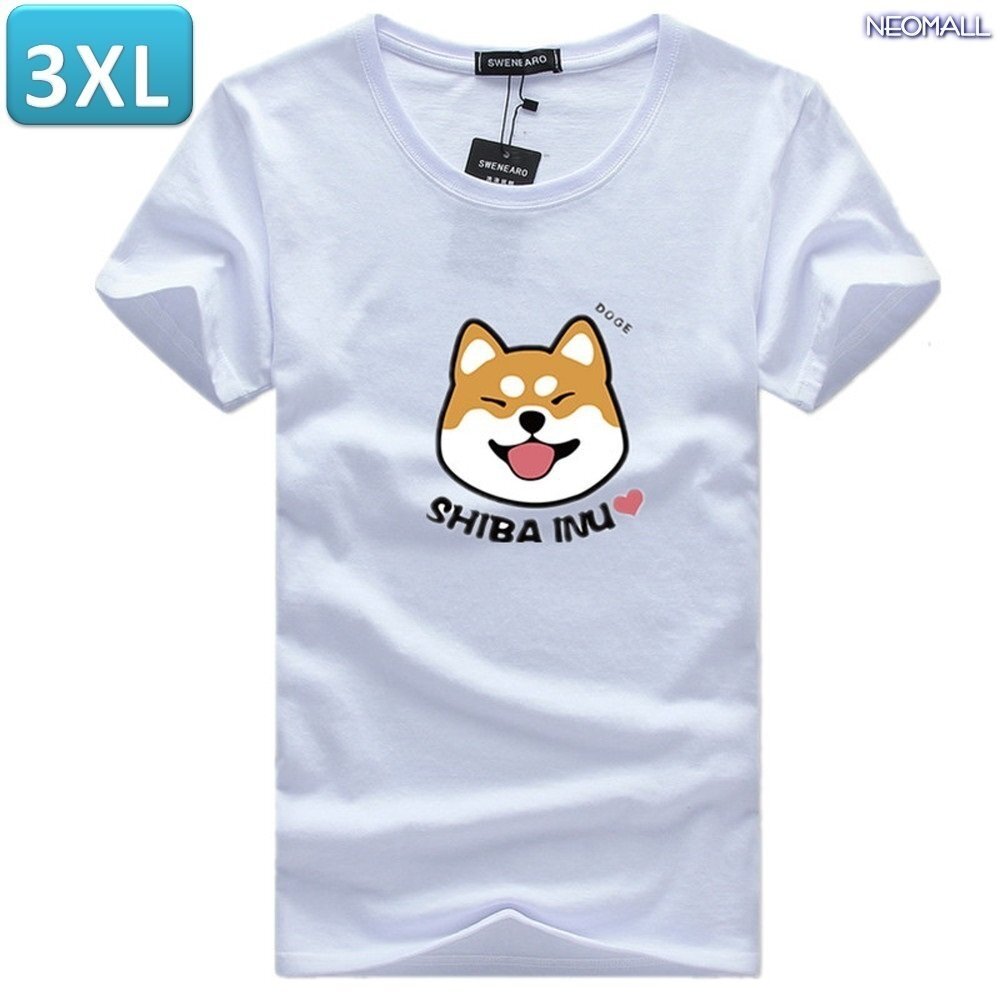 夏にピッタリ ☆ 丸首 半袖 Tシャツ【345】 ホワイト 3XLサイズ トップス シャツ シンプル イラスト シルエット 春夏拍卖