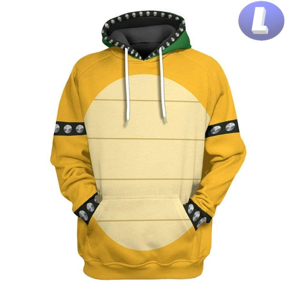 フード付き ゲームキャラパーカー L トレーナー アウター 防寒 黄色 亀 n710拍卖