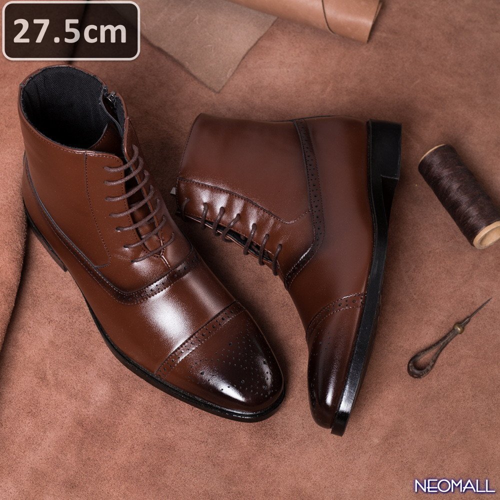 大人気 ☆ メンズ ビジネス レザー シューズ ダークブラウン サイズ 27.5cm 革靴 靴 カジュアル 屈曲性 通勤 軽量 仕事 【616】拍卖