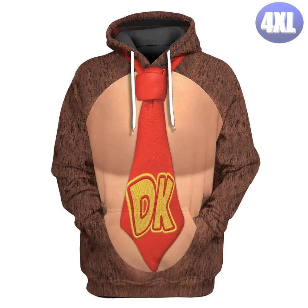 フード付き ゲームキャラパーカー 4XL トレーナー アウター 防寒 茶色 ゴリラ n710拍卖