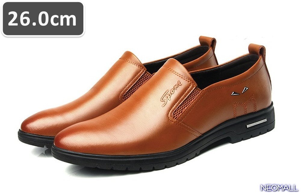 人気商品 ☆ メンズ ビジネス レザー シューズ ブラウン サイズ 26.0cm 革靴 靴 カジュアル 屈曲性 通勤 軽量 【439】拍卖