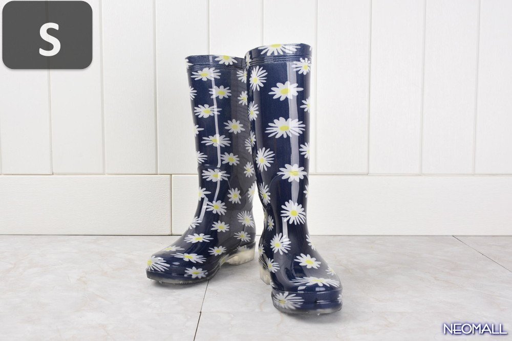 雨対策に☆ レインブーツ【504】 Sサイズ フラワー 防水 レインシューズ レディース 雨靴 長靴 梅雨対策 防滑 防水 雨 雪 晴れ兼用拍卖