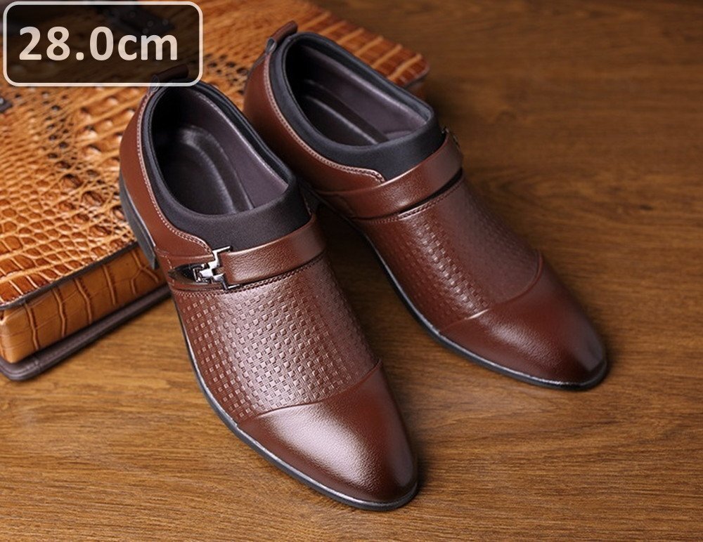 人気商品 ☆ メンズ ビジネス レザー シューズ ブラウン サイズ 28.0cm 革靴 靴 カジュアル 屈曲性 通勤 軽量 仕事 【613】拍卖