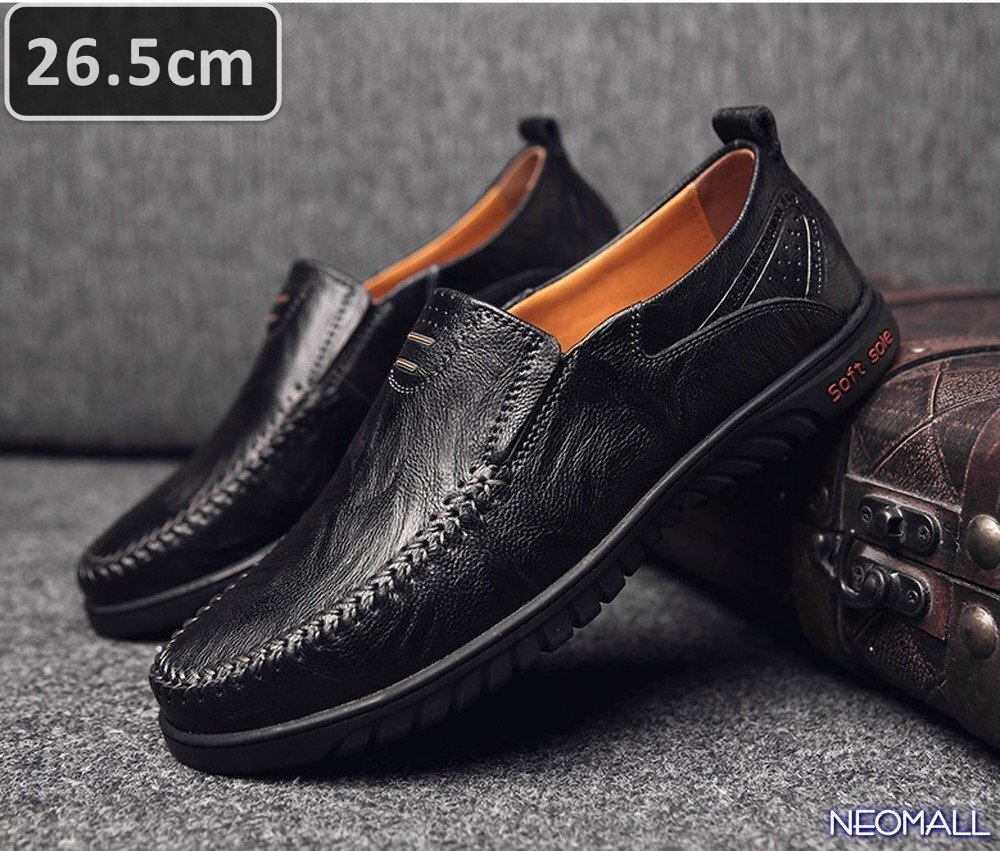 人気商品 ☆ メンズ ビジネス 牛皮 シューズ ブラック サイズ 26.5cm 革靴 靴 カジュアル 屈曲性 通勤 軽量 【625】拍卖