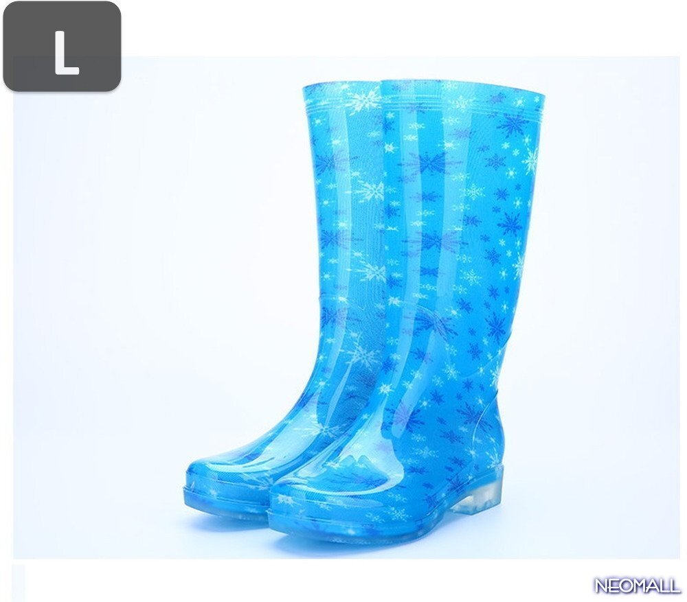 雨対策に☆ レインブーツ【502】 Lサイズ7 ブルー 防水 レインシューズ レディース 雨靴 長靴 梅雨対策 防滑 防水 雨 雪 晴れ兼用拍卖