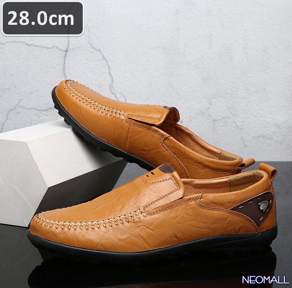 人気商品 ☆ メンズ ビジネス 牛皮 シューズ ライトブラウン サイズ 28.0cm 革靴 靴 カジュアル 屈曲性 通勤 軽量 【623】拍卖