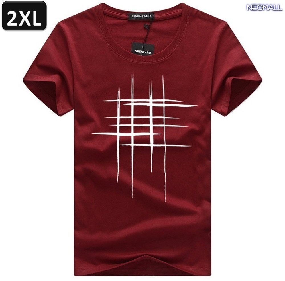 夏にピッタリ ☆ 丸首 半袖 Tシャツ【348】 レッド 2XLサイズ トップス シャツ シンプル イラスト デザイン 春夏拍卖