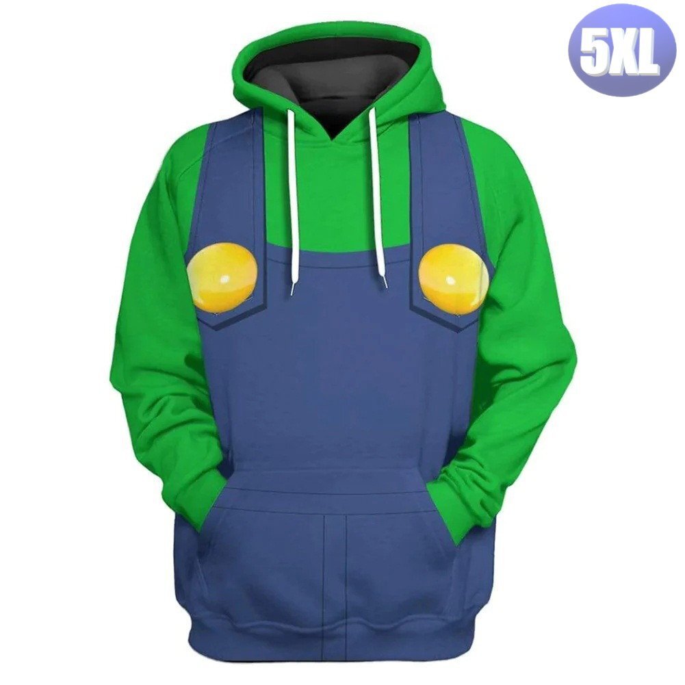 フード付き ゲームキャラパーカー 5XL トレーナー アウター 防寒 緑 双子弟 n710拍卖