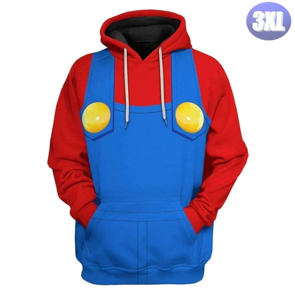 フード付き ゲームキャラパーカー 3XL トレーナー アウター 防寒 赤 双子兄 n710拍卖