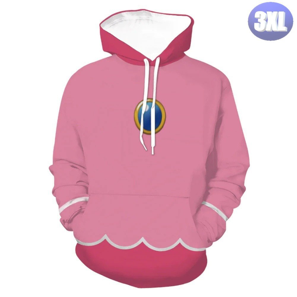 フード付き ゲームキャラパーカー 3XL トレーナー アウター 防寒 ピンク 姫 n710拍卖