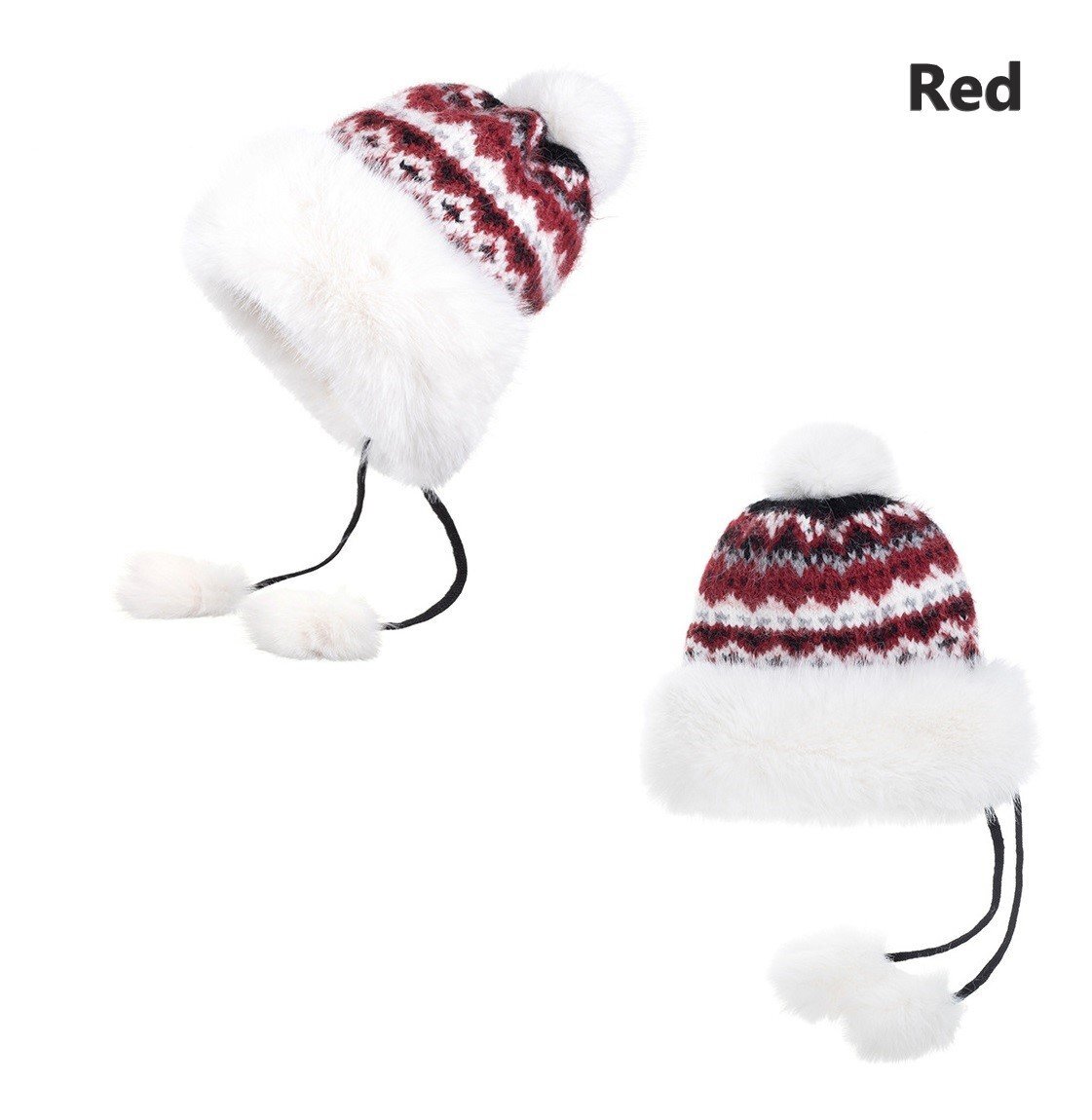 ニット帽 レッド レディース 秋冬 厚手 帽子 ニット 柔らか キャップ hat アウトドア ポンポン付き あったかい オシャレ 冬 耳当て n841拍卖