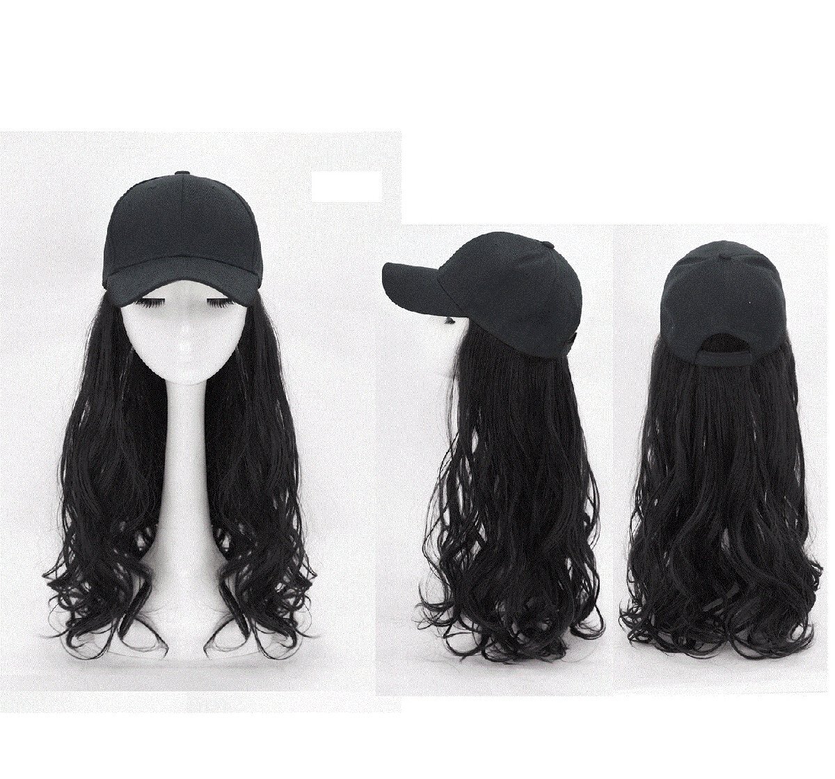 ウィッグ付きキャップ カラーD 髪色チェンジ かぶるだけ キャップ ゆるふわ ロングカール キャップ付きロングウィッグ拍卖