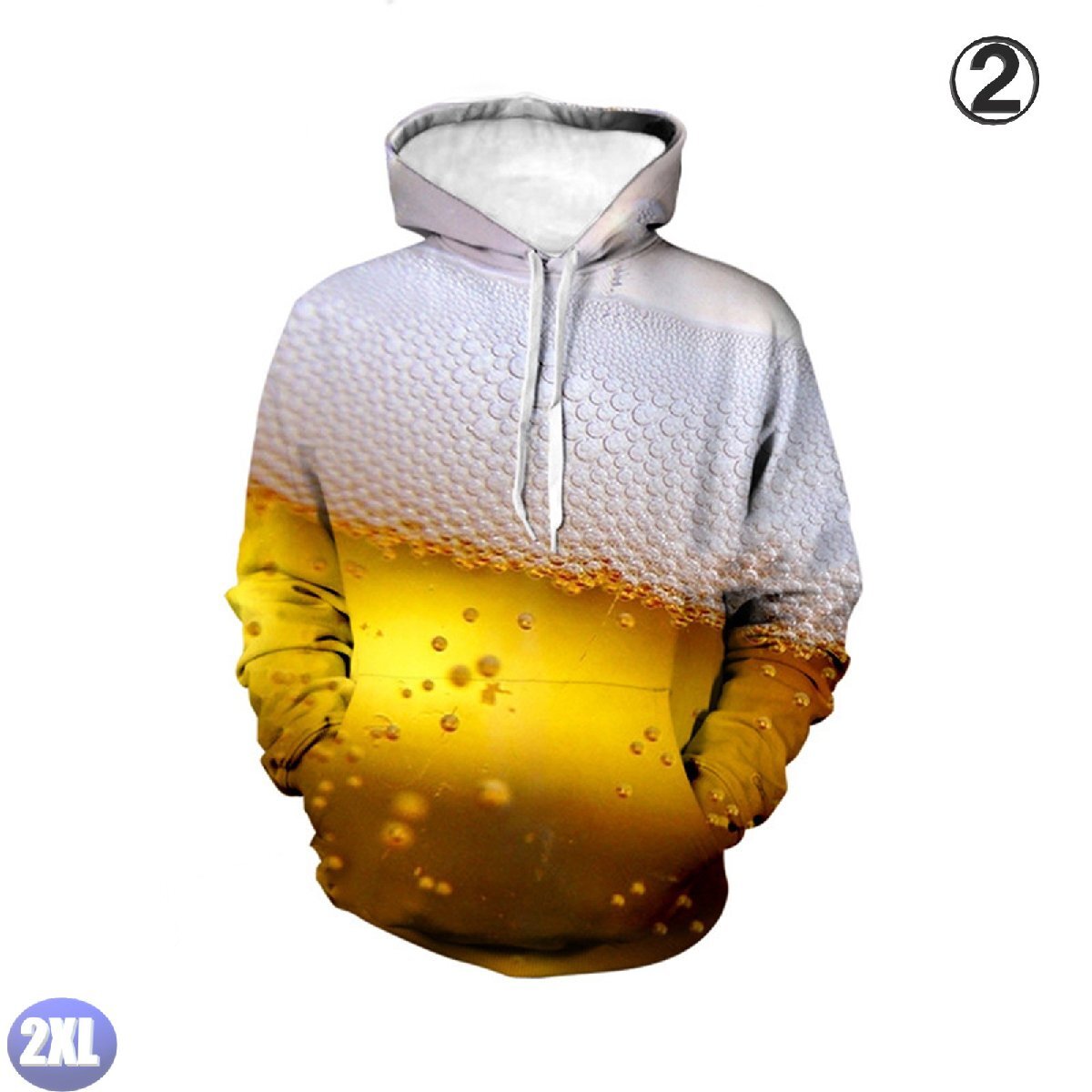 フード付き ビールパーカー カラー2 2XL トレーナー アウター 防寒 n719拍卖