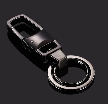 カラビナ 付き キーホルダー ブラック キーリング ダブルリング キーフック おしゃれ ビジネス 普段使い ☆n340拍卖