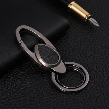 カラビナ 付き キーホルダー ブラック キーリング キーフック おしゃれ ビジネス 普段使い ☆n359拍卖