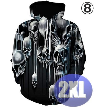 フード付き ドクロパーカー カラー8 2XL トレーナー アウター 防寒 n716拍卖