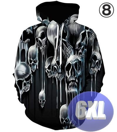 フード付き ドクロパーカー カラー8 6XL トレーナー アウター 防寒 n716拍卖