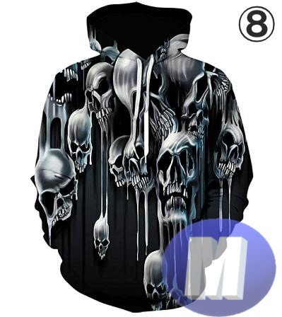 フード付き ドクロパーカー カラー8 M トレーナー アウター 防寒 n712拍卖