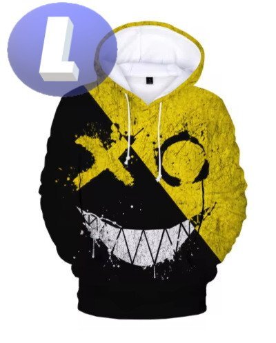 フード付き 〇×パーカー 黄黒 L トレーナー アウター 防寒 n726-9拍卖