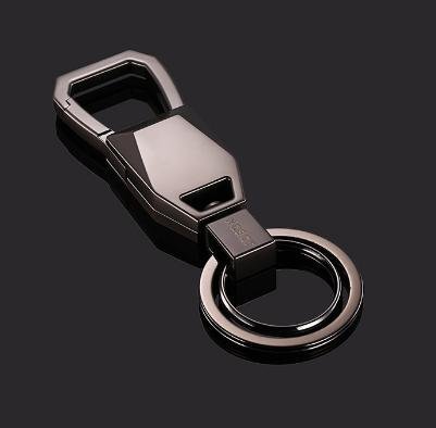 カラビナ 付き キーホルダー ブラック キーリング ダブルリング キーフック おしゃれ ビジネス 普段使い ☆n341拍卖