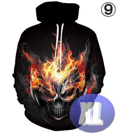 フード付き ドクロパーカー カラー9 XL トレーナー アウター 防寒 n716拍卖