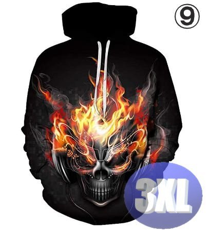 フード付き ドクロパーカー カラー9 3XL トレーナー アウター 防寒 n716拍卖