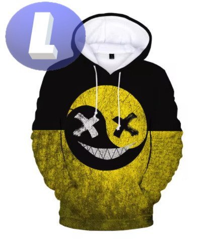 フード付き 〇×パーカー 黄黒 L トレーナー アウター 防寒 n726-4拍卖