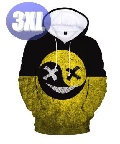 フード付き 〇×パーカー 黄黒 3XL トレーナー アウター 防寒 n726-4拍卖