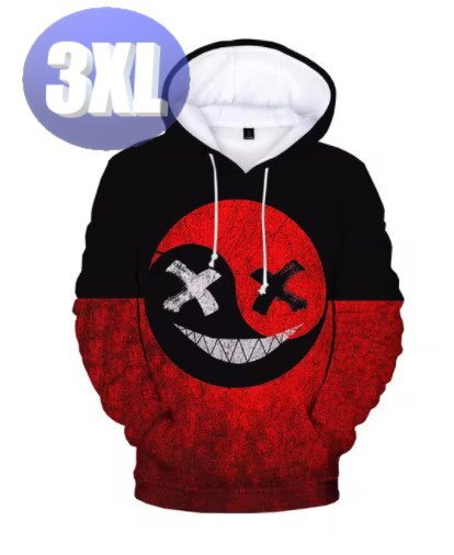 フード付き 〇×パーカー 赤黒 3XL トレーナー アウター 防寒 n726-2拍卖