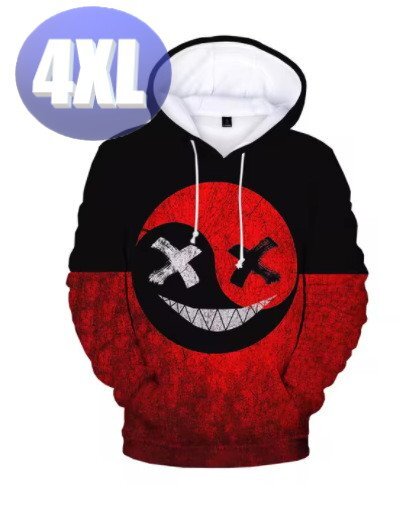 フード付き 〇×パーカー 赤黒 4XL トレーナー アウター 防寒 n726-2拍卖