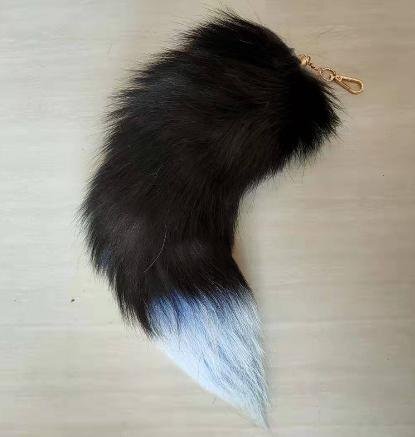 もふもふ フォックステール カラーD 100%キツネ 毛皮 リアルファー キーホルダー チャーム 狐 きつね 尻尾 しっぽ拍卖